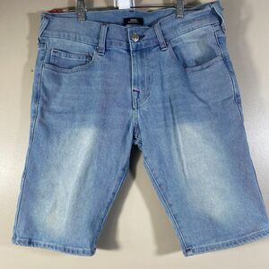 True Religion Men's 30 Rocco Relaxed Skinny Jeans Shorts  Jorts Logo